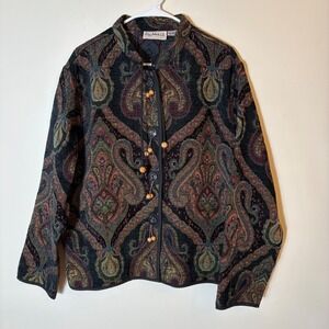 Vintage 90s Flashback‎ Paisley Tapestry Jacket Boho Festival Size 2X